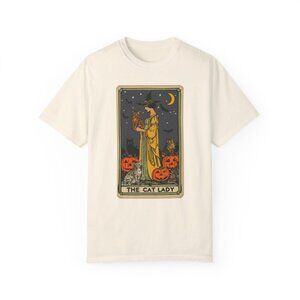 Cat Lady Tarot Card Shirt, Halloween Party Tshirt, Spooky Witch Tshirt